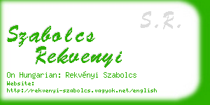 szabolcs rekvenyi business card